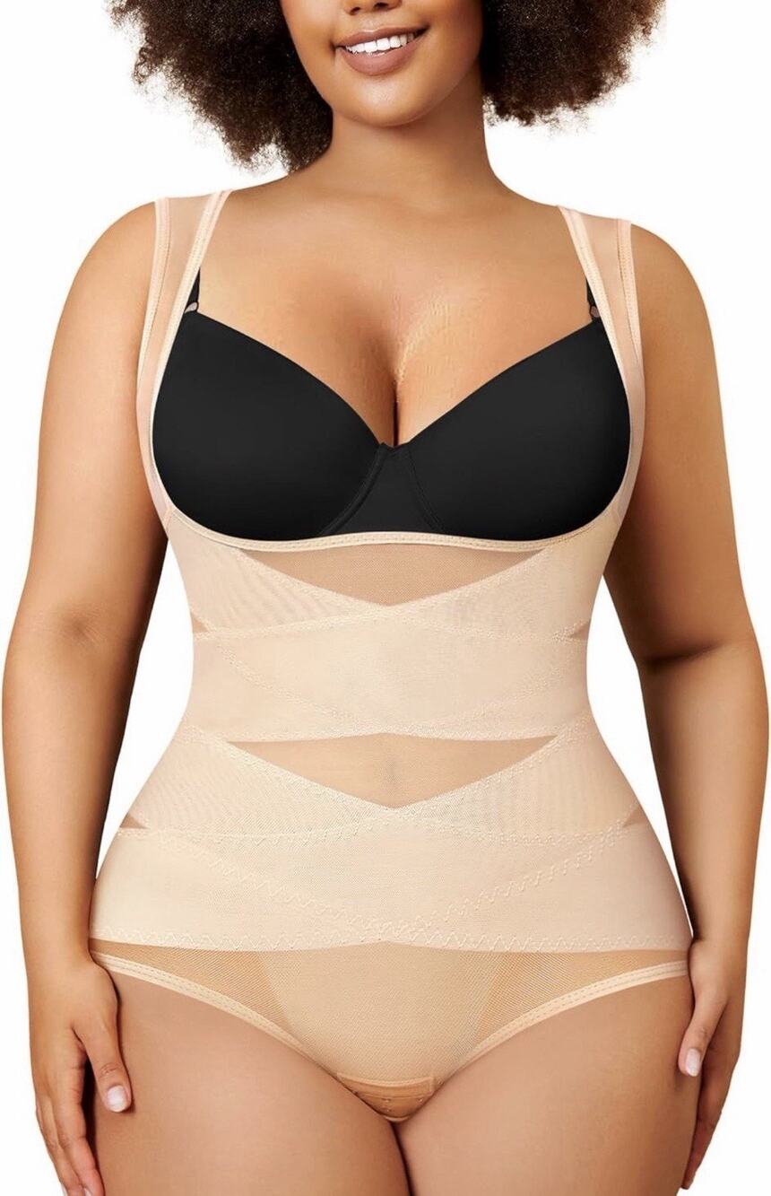 Nebility Seamless Plus Size Shapewear Bodysuit Tummy Control Women’s 4XL